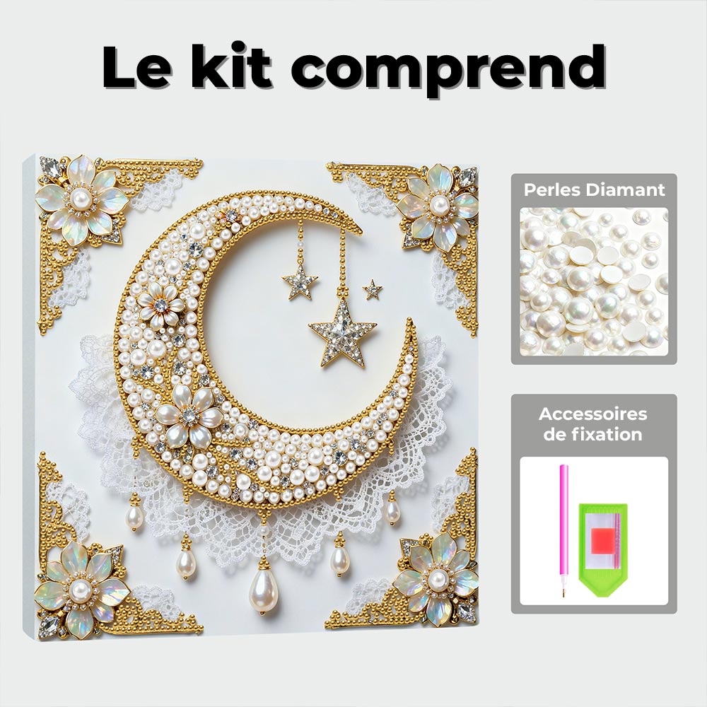 Broderie Diamant | Broderie Perle | Les Étoiles et la Lune