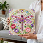 Broderie Diamant | Broderie Perle | Libellule Rose et Fleurs