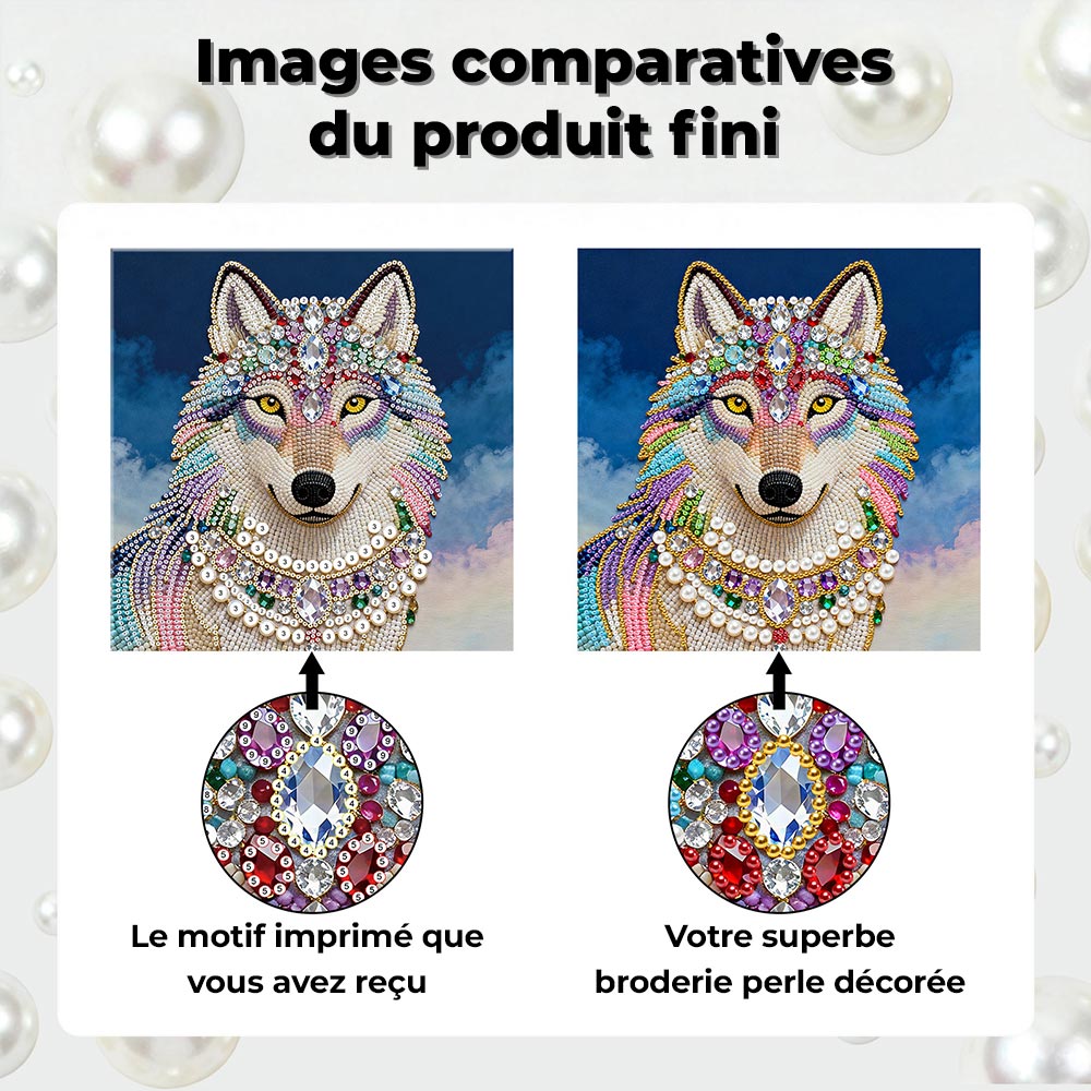 Broderie Diamant | Broderie Perle | Loup Souriant