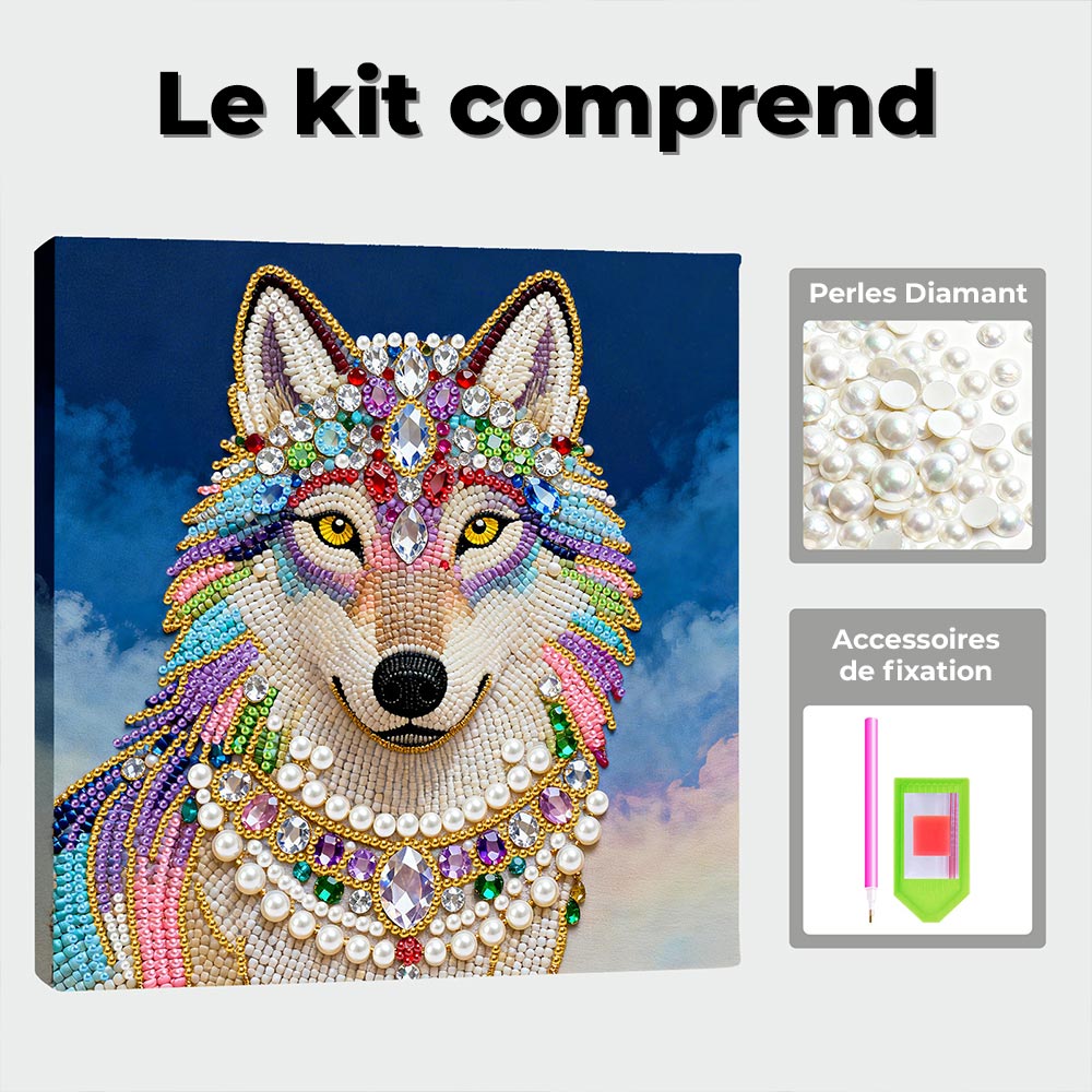 Broderie Diamant | Broderie Perle | Loup Souriant