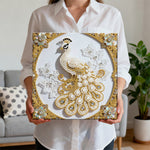 Broderie Diamant | Broderie Perle | Paon Blanc