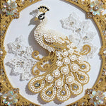 Broderie Diamant | Broderie Perle | Paon Blanc
