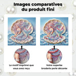 Broderie Diamant | Broderie Perle | Sirène dans une Coquille de Perle