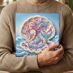 Broderie Diamant | Broderie Perle | Sirène dans une Coquille de Perle