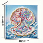 Broderie Diamant | Broderie Perle | Sirène dans une Coquille de Perle