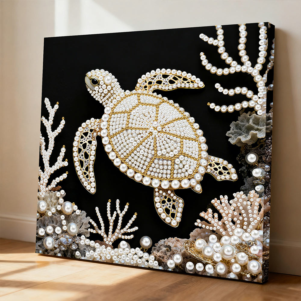 Broderie Diamant | Broderie Perle | Tortue Marine et Corail