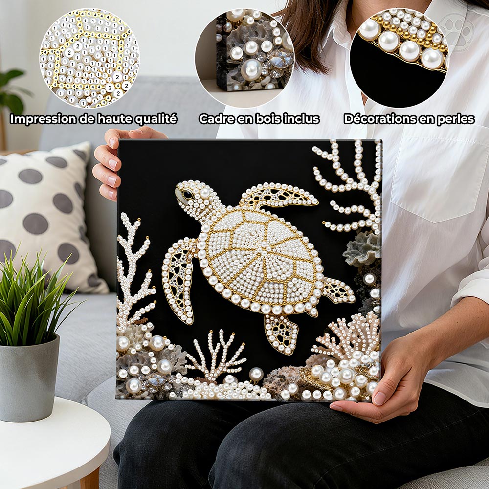 Broderie Diamant | Broderie Perle | Tortue Marine et Corail