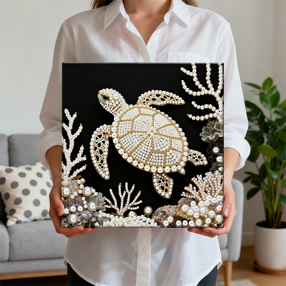 Broderie Diamant | Broderie Perle | Tortue Marine et Corail