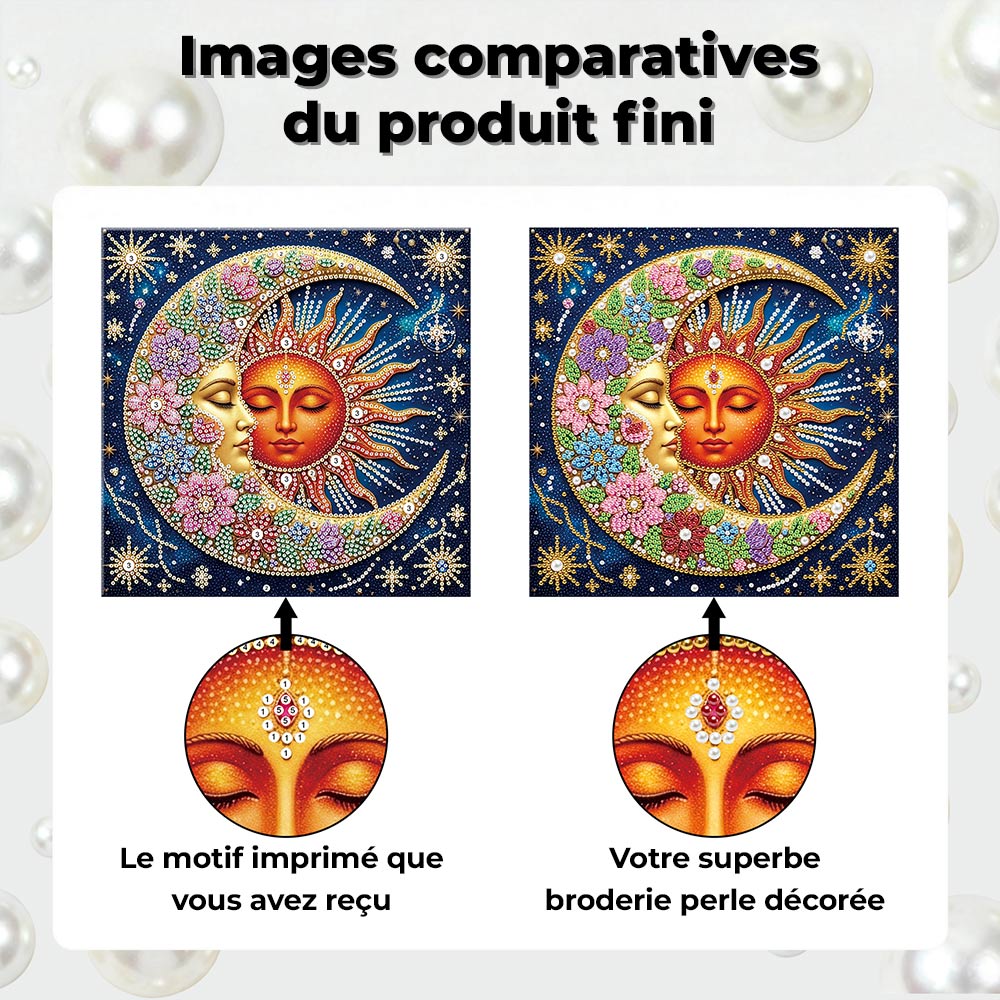 Broderie Diamant | Broderie Perle | Totem Soleil et Lune
