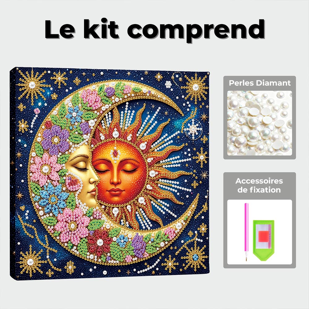 Broderie Diamant | Broderie Perle | Totem Soleil et Lune