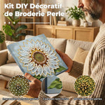Broderie Diamant | Broderie Perle | Tournesol aux Pétales Blancs