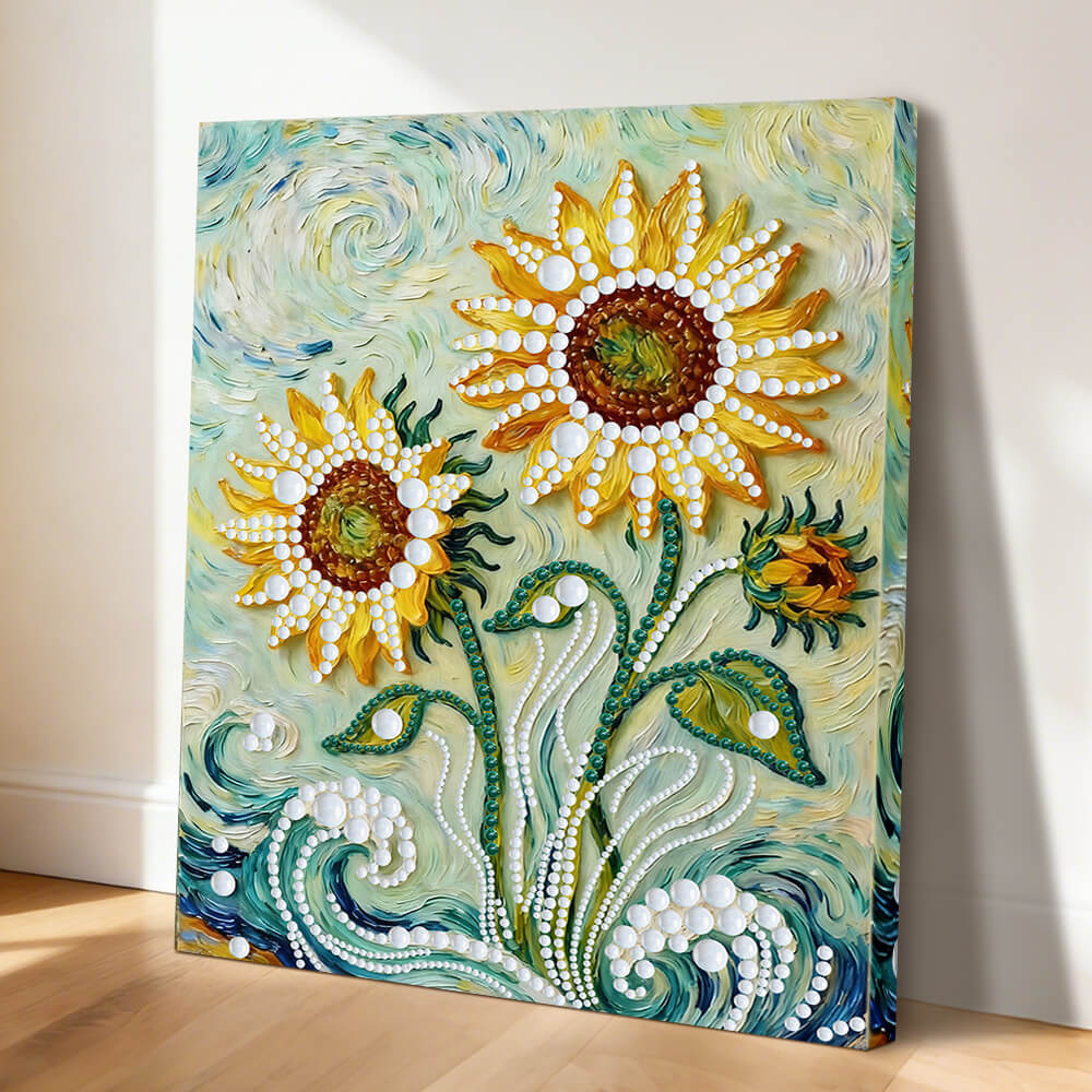 Broderie Diamant | Broderie Perle | Tournesols Style Van Gogh