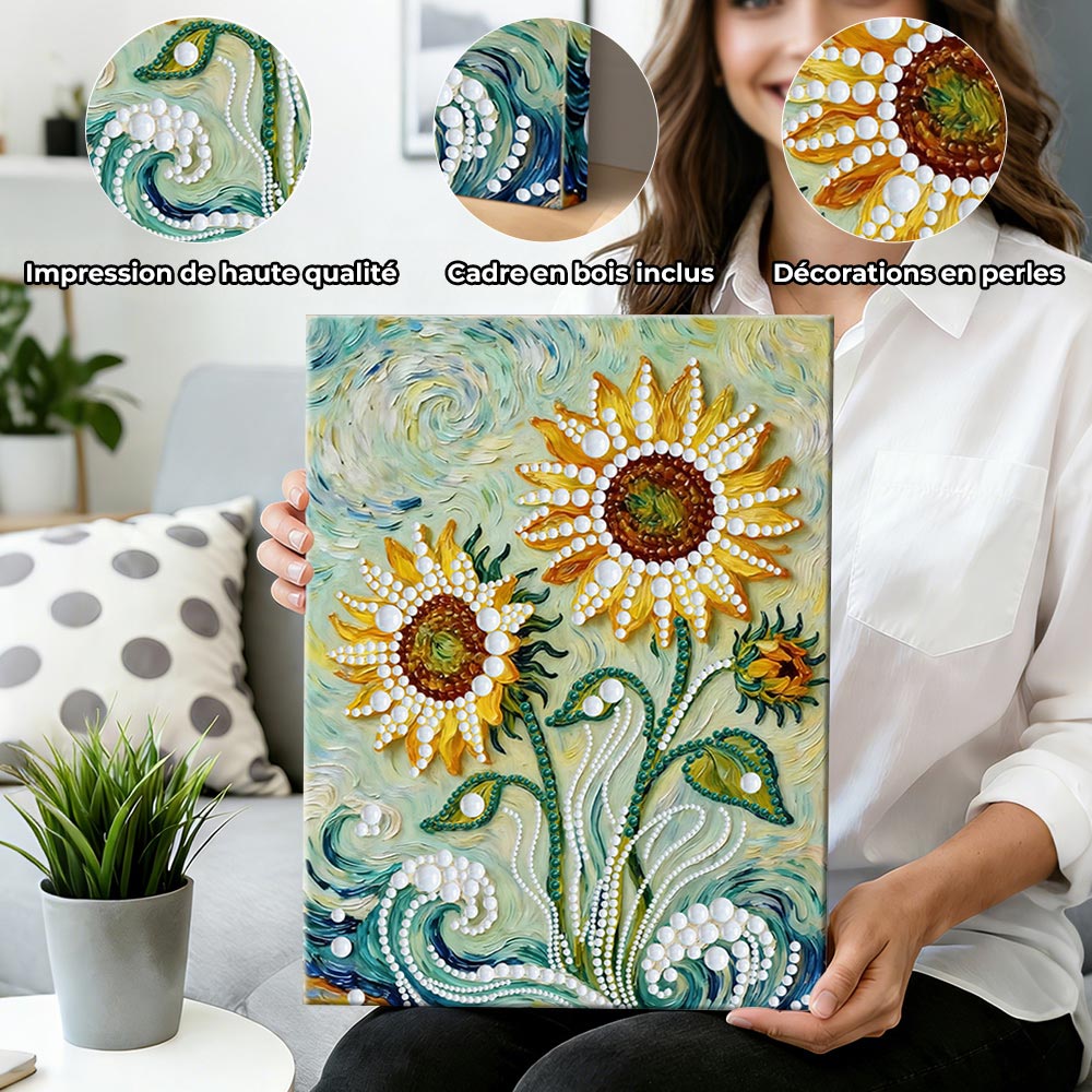 Broderie Diamant | Broderie Perle | Tournesols Style Van Gogh