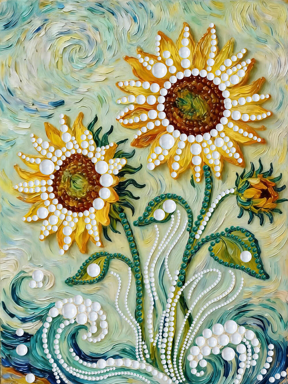 Broderie Diamant | Broderie Perle | Tournesols Style Van Gogh