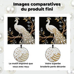 Broderie Diamant | Broderie Perle | Un Paon Blanc dans un Arbre