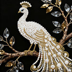 Broderie Diamant | Broderie Perle | Un Paon Blanc dans un Arbre