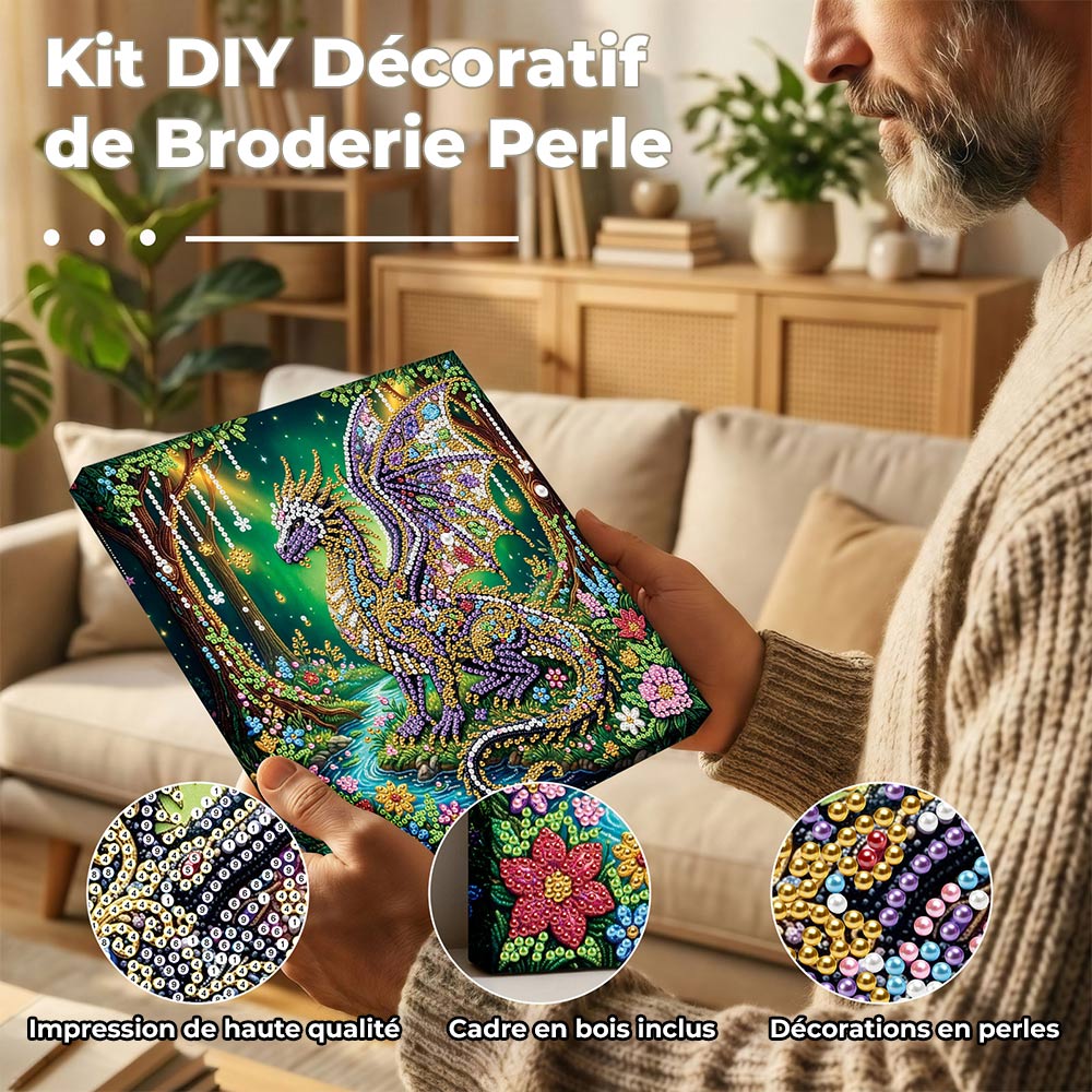 Broderie Diamant | Broderie Perle | Un Ptérosaure dans la Forêt