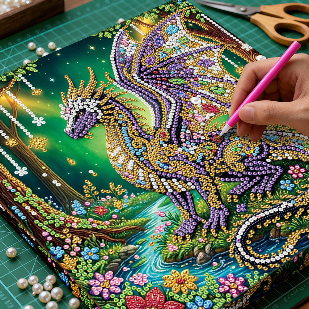 Broderie Diamant | Broderie Perle | Un Ptérosaure dans la Forêt