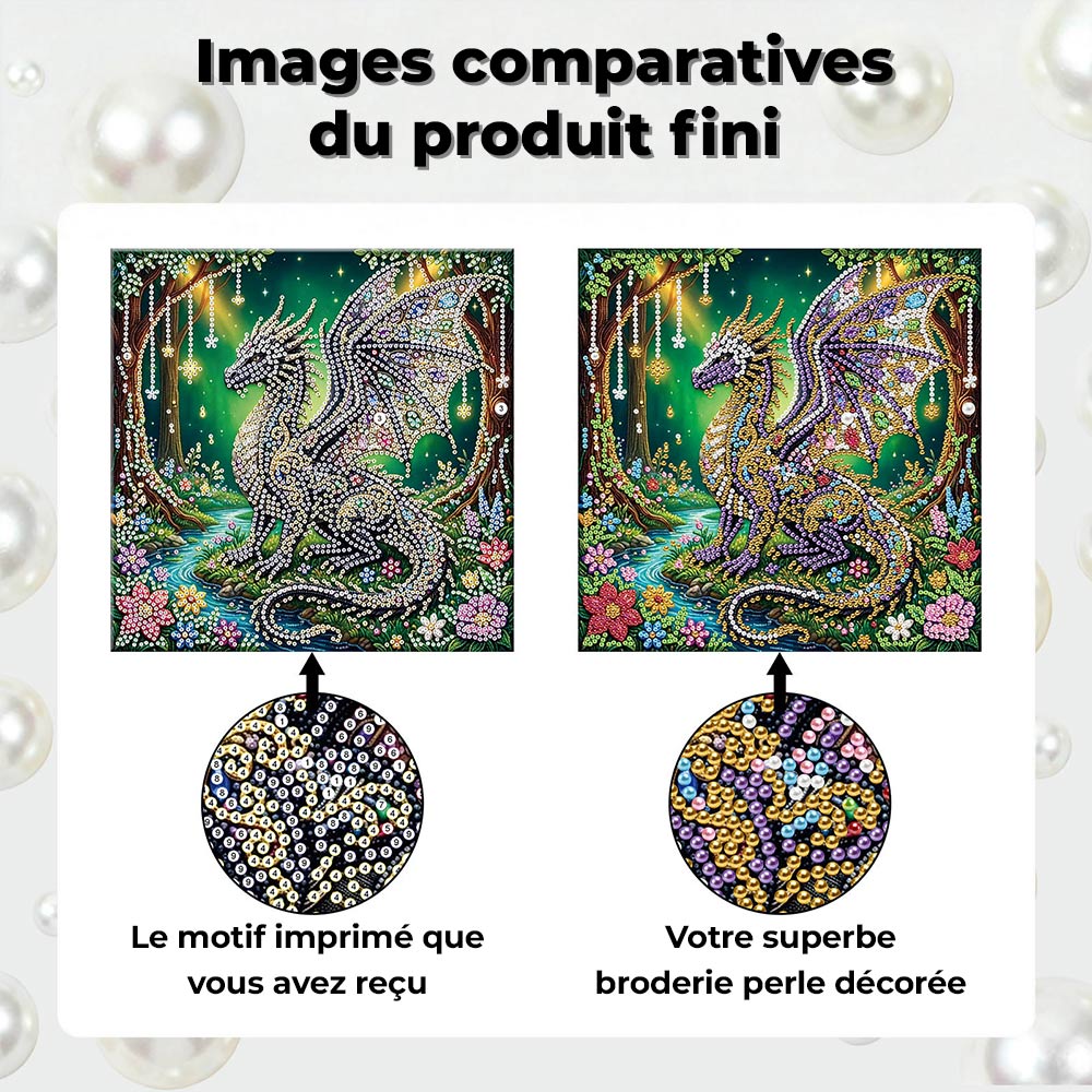 Broderie Diamant | Broderie Perle | Un Ptérosaure dans la Forêt