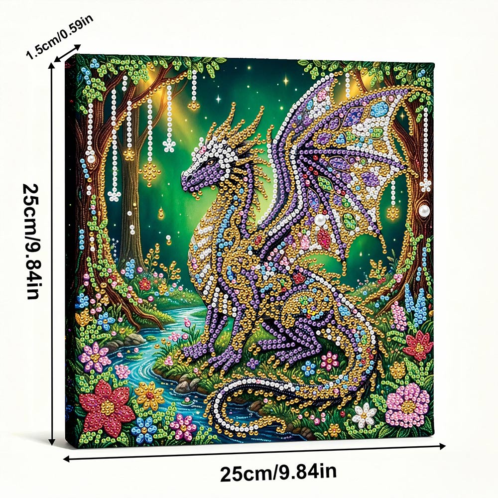 Broderie Diamant | Broderie Perle | Un Ptérosaure dans la Forêt