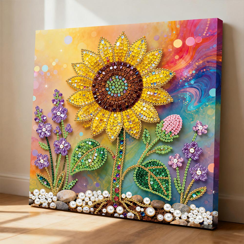 Broderie Diamant | Broderie Perle | Un Tournesol Gemme