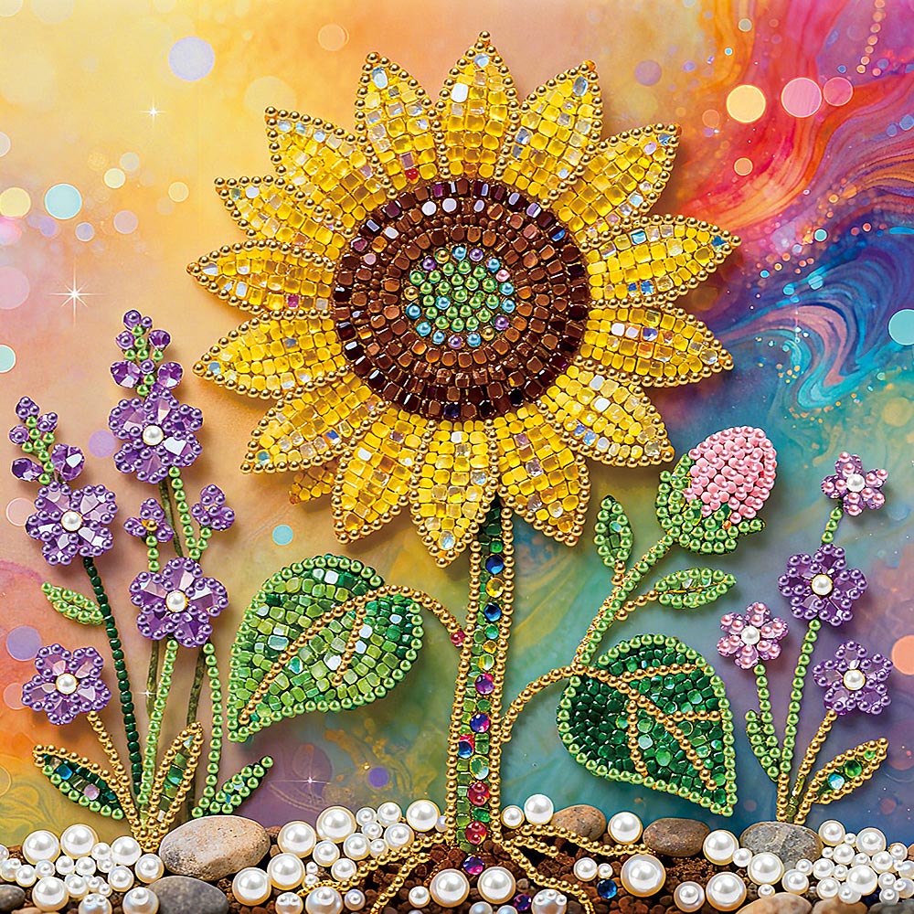 Broderie Diamant | Broderie Perle | Un Tournesol Gemme