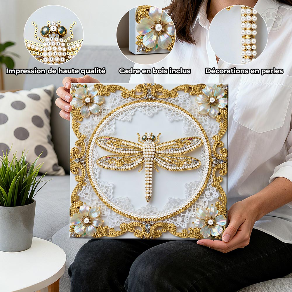 Broderie Diamant | Broderie Perle | Une Libellule Dorée