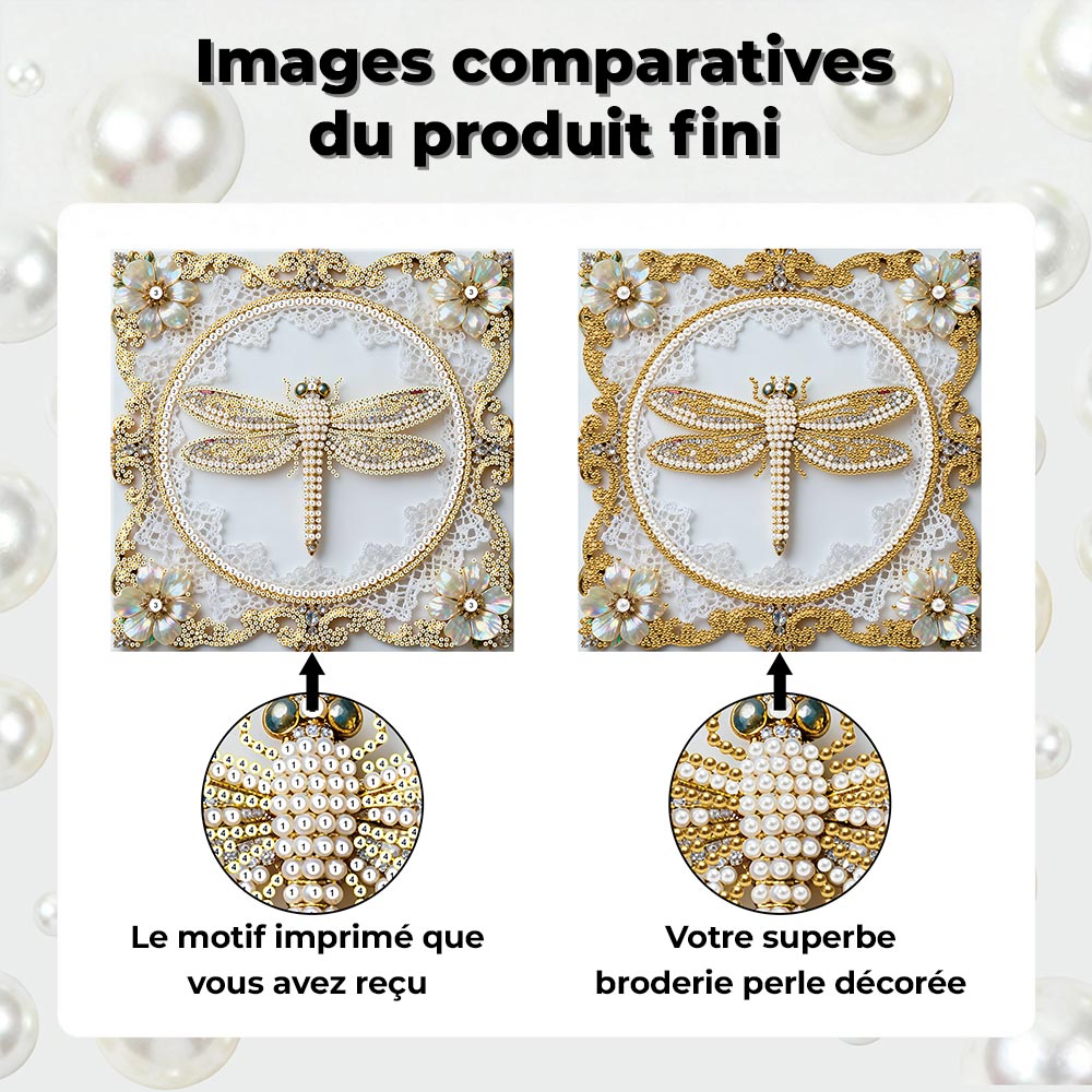 Broderie Diamant | Broderie Perle | Une Libellule Dorée