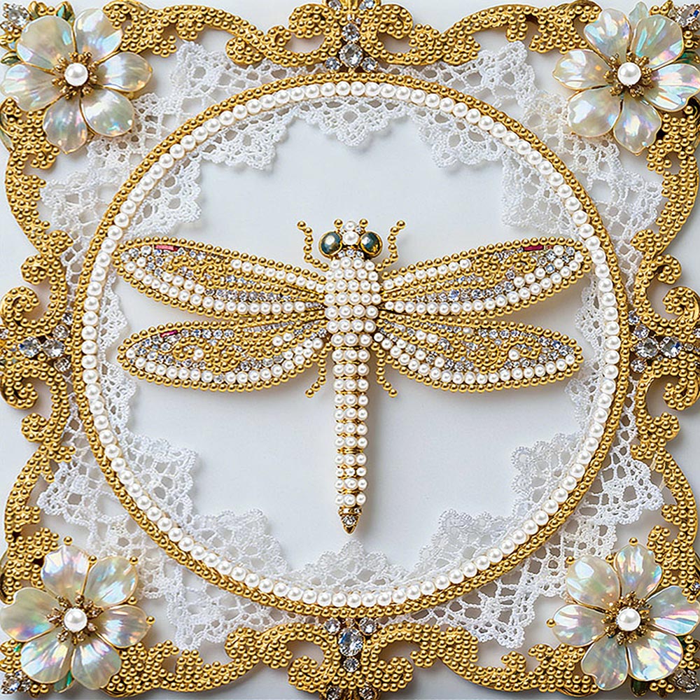 Broderie Diamant | Broderie Perle | Une Libellule Dorée