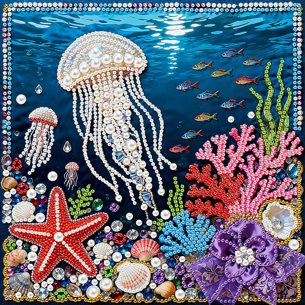 Broderie Diamant | Broderie Perle | Une Riche Variété de Vie Marine