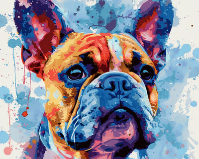 Bulldog Aquarelle Broderie Diamant