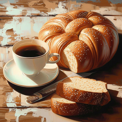 Café et Pain Broderie Diamant