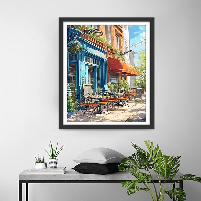 Cafe Vert dans la Rue Broderie Diamant