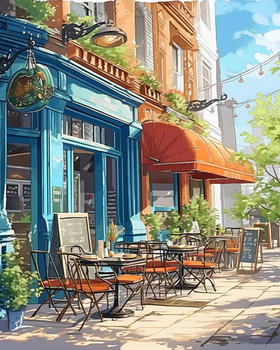 Cafe Vert dans la Rue Broderie Diamant