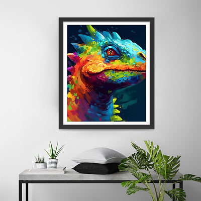 Cameleon Coloré dans l’Ombre Broderie Diamant