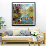 Canards dans la Rivière Broderie Diamant