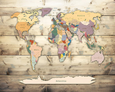 Carte sur Planche en Bois Broderie Diamant 