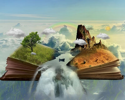 Cascade et Montagne du Livre Broderie Diamant