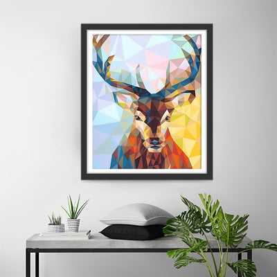 Cerf Abstrait Broderie Diamant
