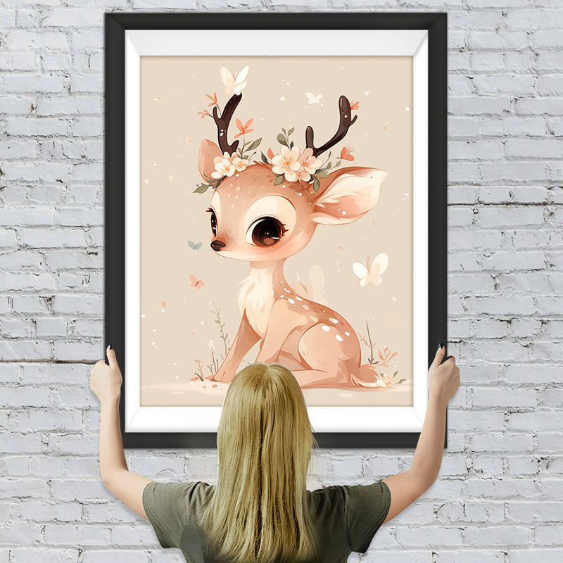 Cerf Animé Mignon Broderie Diamant