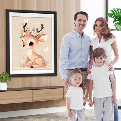 Cerf Animé Mignon Broderie Diamant