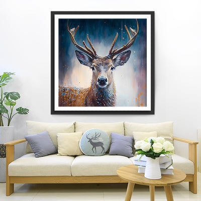 Cerf dans la Brume Matinale Broderie Diamant