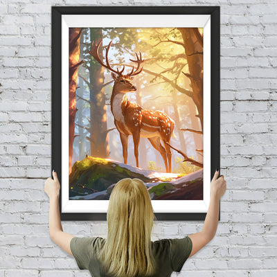 Cerf dans La Forêt Broderie Diamant