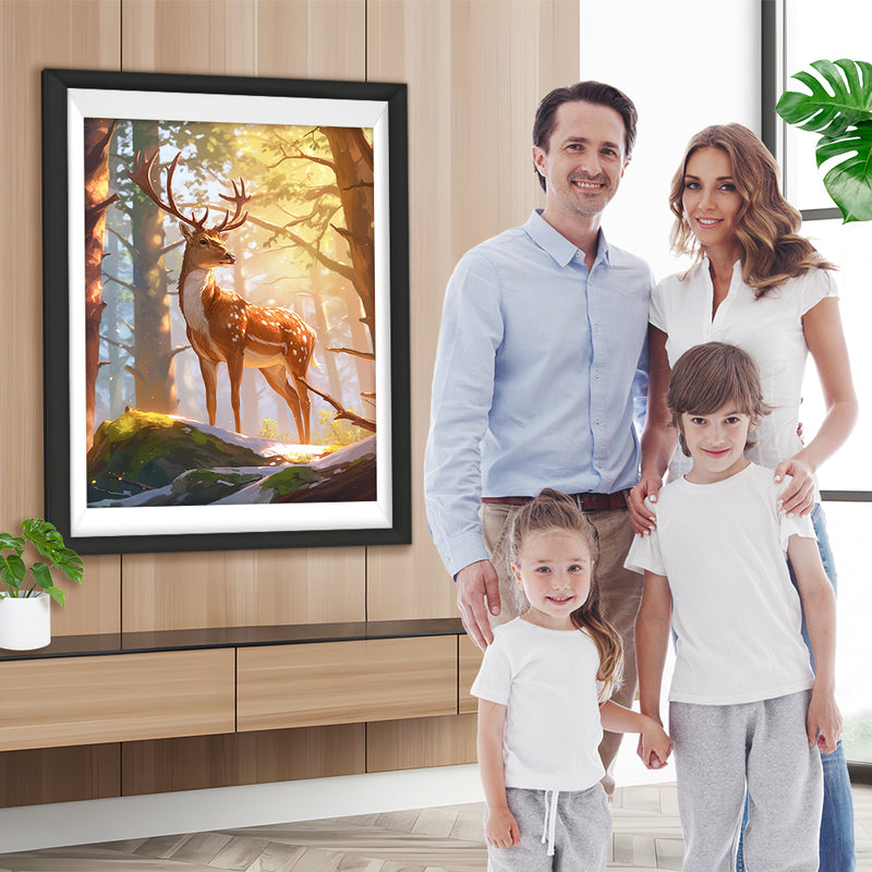 Cerf dans La Forêt Broderie Diamant