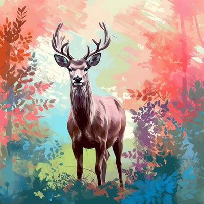 Cerf dans la Mangrove Broderie Diamant