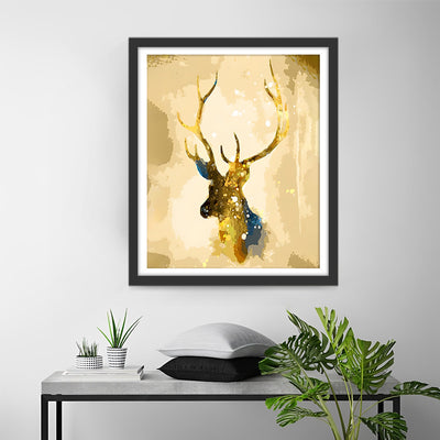 Cerf Doré Broderie Diamant