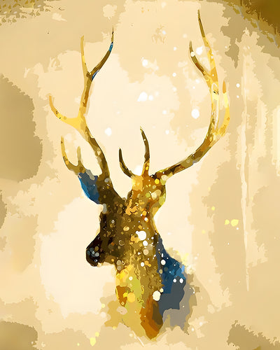 Cerf Doré Broderie Diamant