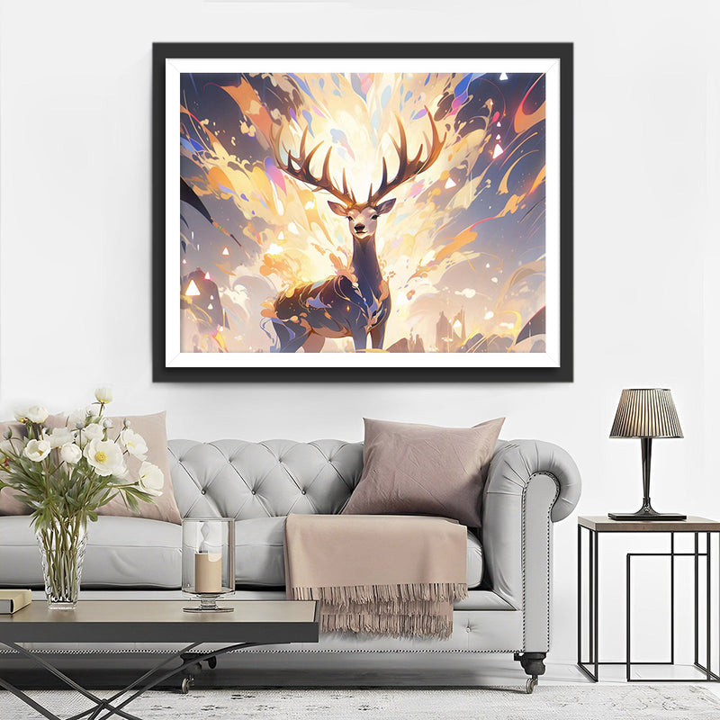 Cerf Luminiscent Fantastique Broderie Diamant