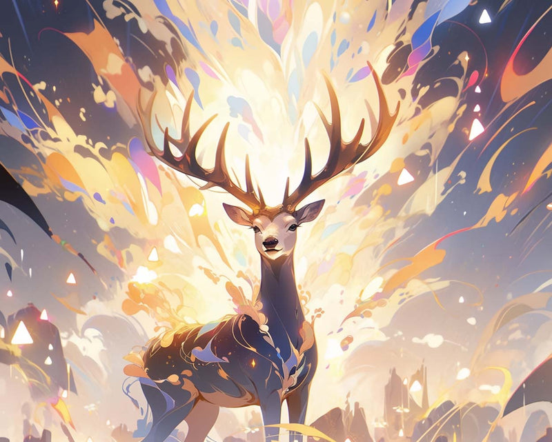 Cerf Luminiscent Fantastique Broderie Diamant