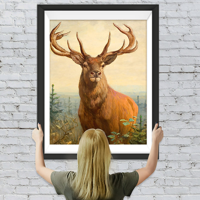 Cerf Puissant Broderie Diamant